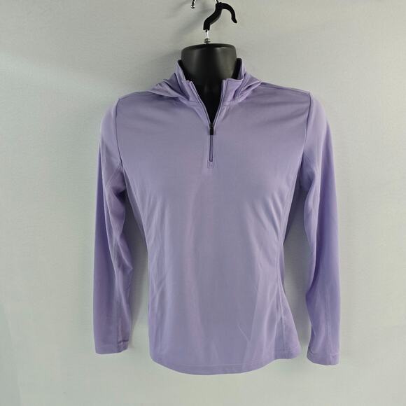 Huk Tops - Huk Womens Purple 1/4 Zip Hoodie Pullover Long Sleeve Mesh Activewear Top M 6000